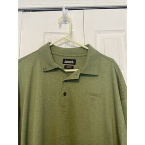 Ashworth 100% Cotton 3XL Long Sleeve Polo Shirt Green Soft Warm Pullover Buttons
